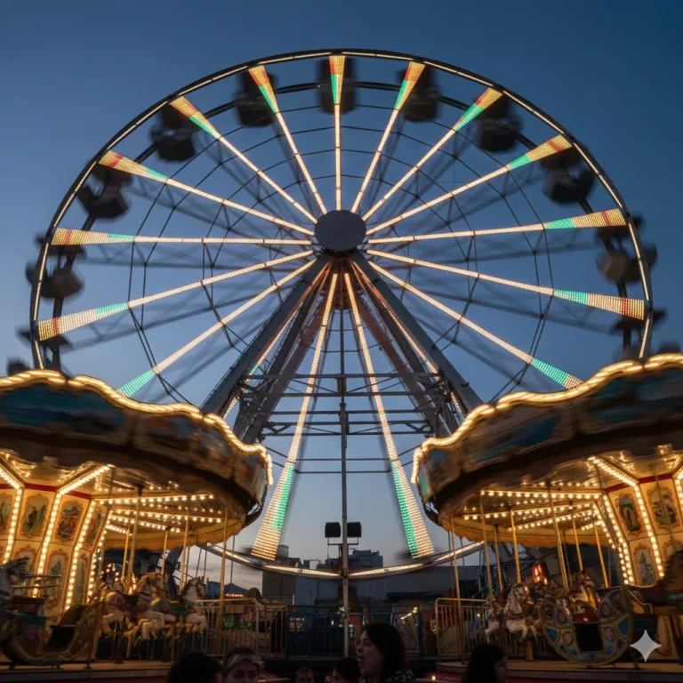 Rueda gigante girando vista desde abajo, simbolizando que el poder siempre cambia de lugar.